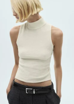 MANGO Topy*Top z dzianiny z odkrytymi plecami