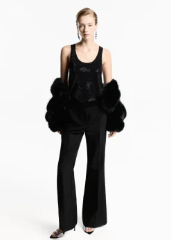 MANGO Topy*Top z dzianiny ze strasem