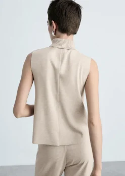 MANGO Topy|Kamizelki*Top z golfem z dzianiny