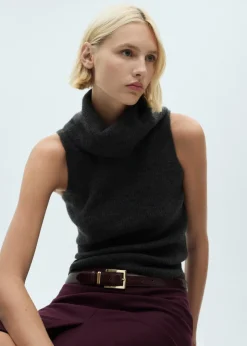 MANGO Topy|Kamizelki*Top z golfem z dzianiny