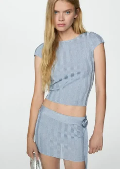 MANGO Topy*Top z lureksu z odkrytymi plecami