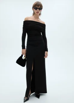 MANGO Topy*Top z lureksu z odkrytymi ramionami