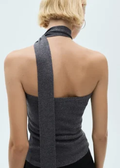 MANGO Topy*Top z lureksu z wiązaniem