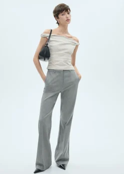 MANGO Topy*Top z odkrytymi ramionami i drapowaniem