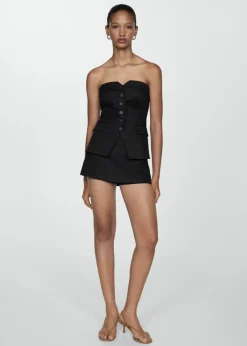 MANGO Topy*Top z odkrytymi ramionami i guzikami