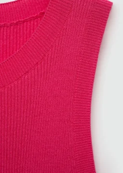 MANGO Topy*Top z prążkowanej dzianiny