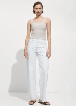 MANGO Topy*Top z prążkowanej dzianiny