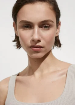 MANGO Topy*Top z prążkowanej dzianiny