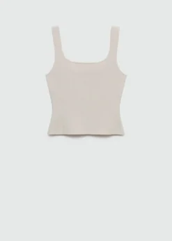 MANGO Topy*Top z prążkowanej dzianiny