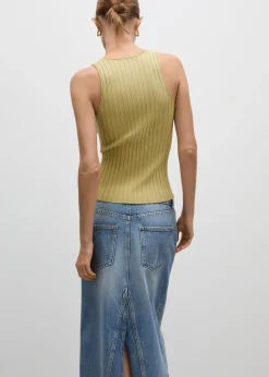 MANGO Topy*Top z prążkowanej dzianiny