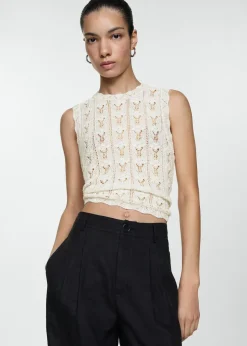 MANGO Topy*Top z szydełkowej dzianiny