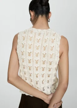 MANGO Topy*Top z szydełkowej dzianiny