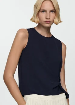 MANGO Topy*Top z teksturą i węzłem