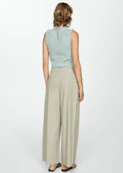 MANGO Topy*Top z tweedu z postrzępionym wykończeniem