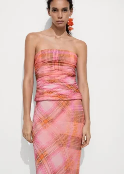 MANGO Topy*Top ze wzorem w kratę