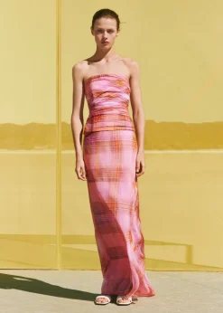 MANGO Topy*Top ze wzorem w kratę