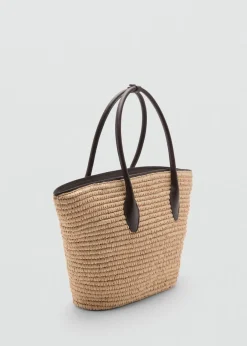 MANGO Torebki*Torba koszyk maxi z naturalnych włókien