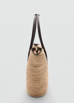 MANGO Torebki*Torba koszyk maxi z naturalnych włókien