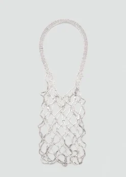 MANGO Torebki*Torebka do ręki w siateczce z kryształków