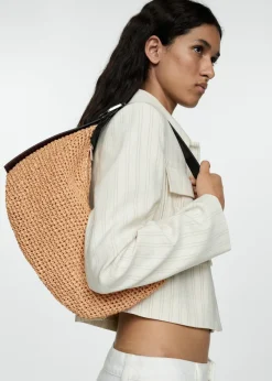 MANGO Torebki*Torebka na ramię z naturalnych włókien