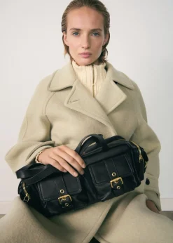 MANGO Torebki|Akcesoria Skórzane*Torebka skórzana z kieszeniami