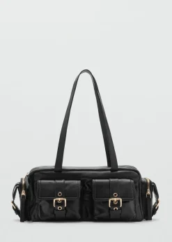 MANGO Torebki|Akcesoria Skórzane*Torebka skórzana z kieszeniami