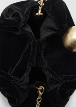 MANGO Torebki*Torebka z aksamitu z ozdobną kulą