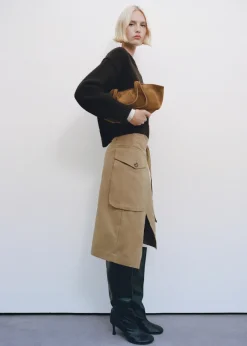 MANGO Torebki|Akcesoria Skórzane*Torebka z dwoiny z dwoma uchwytami