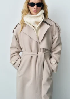 MANGO Płaszcze*Trencz oversize z paskiem
