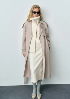 MANGO Płaszcze*Trencz oversize z paskiem