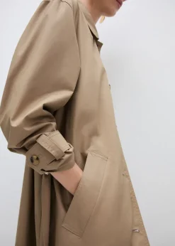 MANGO Płaszcze*Trencz z bawełny z koszulowym kołnierzykiem