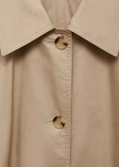 MANGO Płaszcze*Trencz z bawełny z koszulowym kołnierzykiem