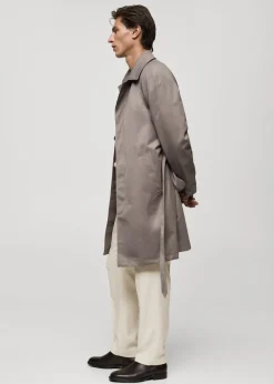 MANGO Płaszcze|Trencze*Trencz z paskiem ze szmerglowanego materiału