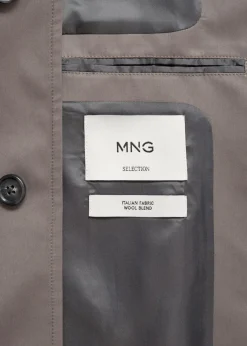 MANGO Płaszcze|Trencze*Trencz z paskiem ze szmerglowanego materiału