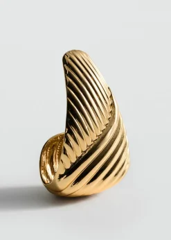 MANGO Biżuteria*Trójkątne kolczyki z rzeźbieniem