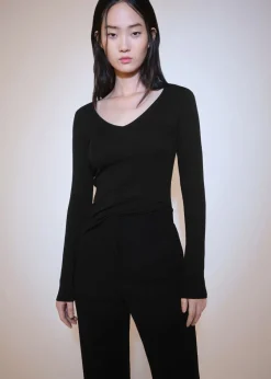 MANGO Koszulki*T-shirt z długim rękawem i dekoltem w szpic