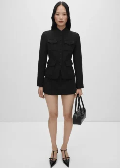 MANGO Kurtki*Tweedowy żakiet z kieszeniami