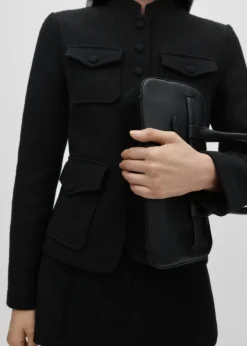 MANGO Kurtki*Tweedowy żakiet z kieszeniami