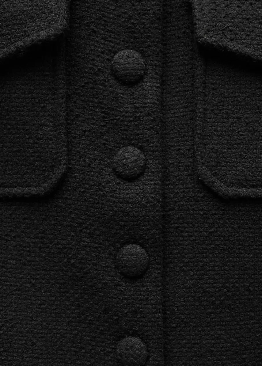 MANGO Kurtki*Tweedowy żakiet z kieszeniami