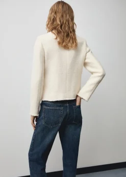 MANGO Kurtki*Tweedowy żakiet z kieszeniami