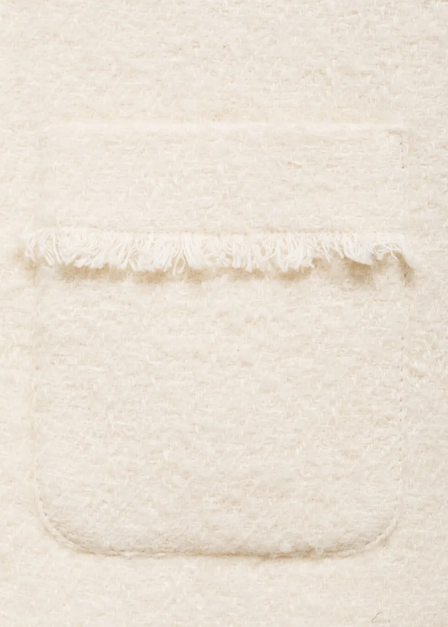 MANGO Kurtki*Tweedowy żakiet z kieszeniami