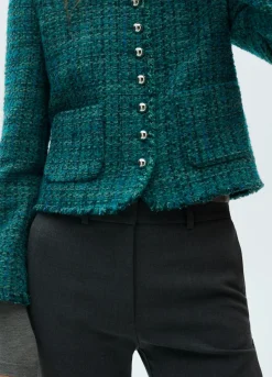 MANGO Kurtki*Tweedowy żakiet z kieszeniami