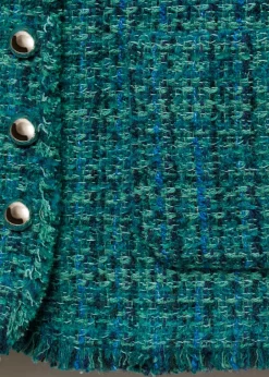 MANGO Kurtki*Tweedowy żakiet z kieszeniami