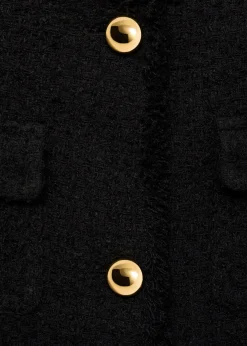 MANGO Kurtki*Tweedowy żakiet z kieszeniami