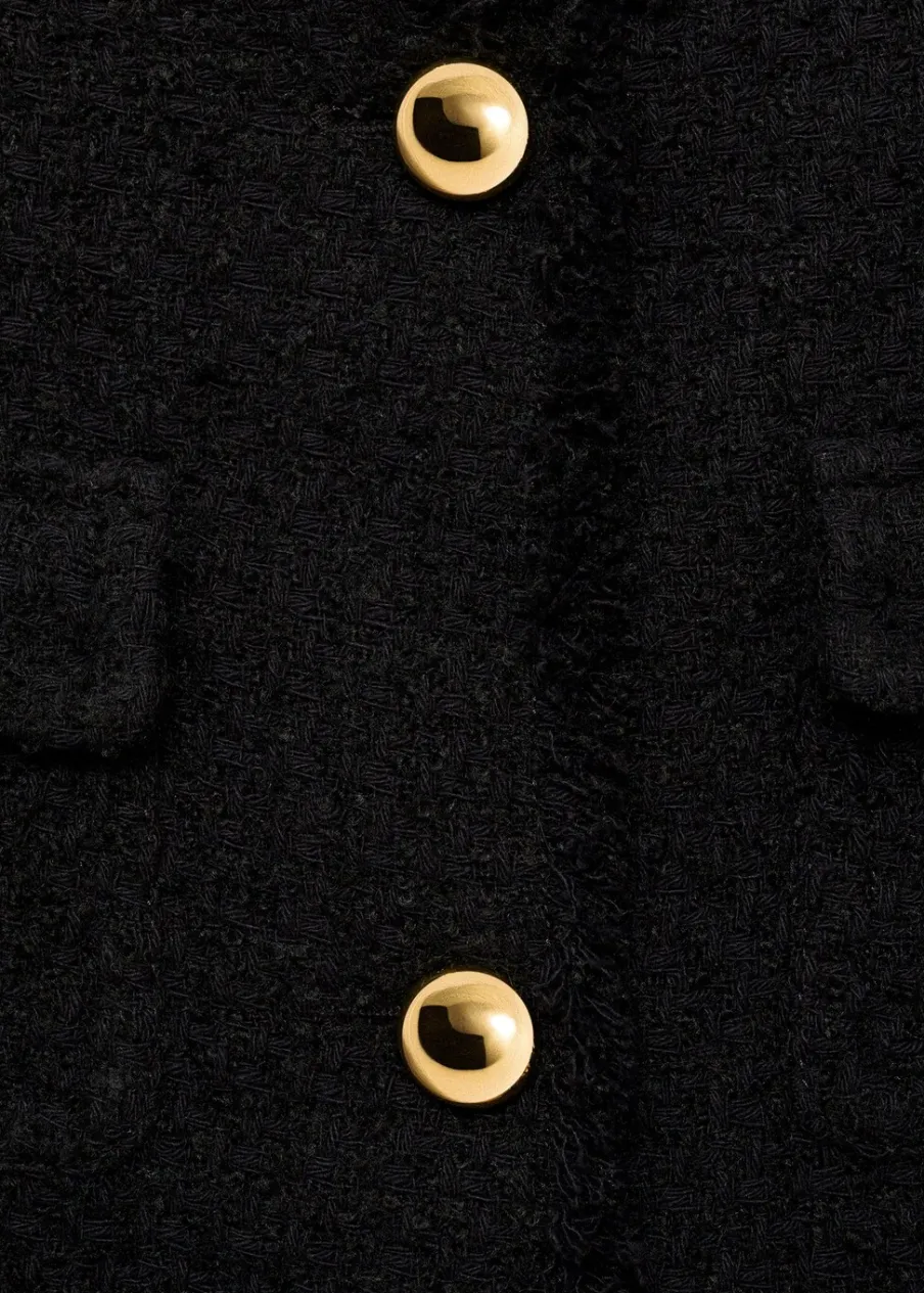 MANGO Kurtki*Tweedowy żakiet z kieszeniami