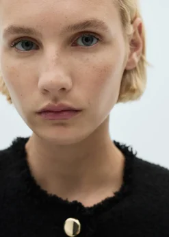 MANGO Kurtki*Tweedowy żakiet z kieszeniami