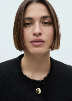 MANGO Kurtki*Tweedowy żakiet z kieszeniami