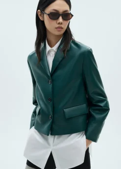 MANGO Kurtki|Marynarki*Watowana marynarka z imitacji skóry