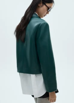 MANGO Kurtki|Marynarki*Watowana marynarka z imitacji skóry