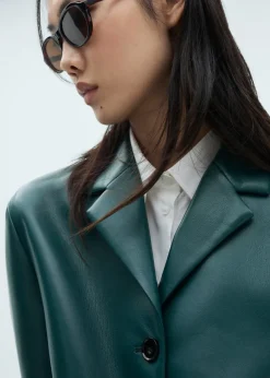 MANGO Kurtki|Marynarki*Watowana marynarka z imitacji skóry